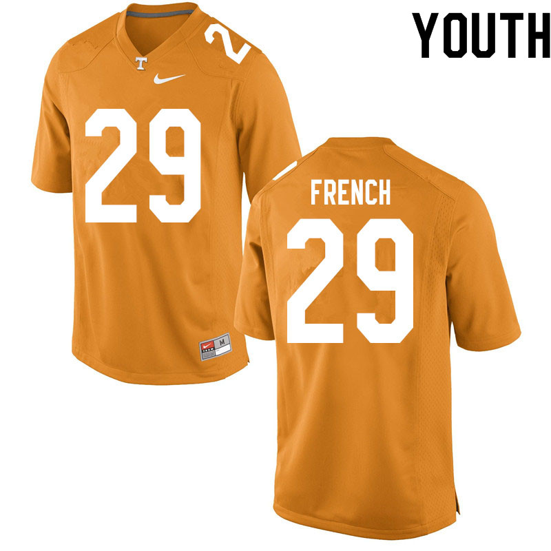 Youth #29 Martavius French Tennessee Volunteers College Football Jerseys Sale-Orange - Click Image to Close